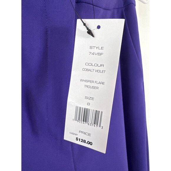 French Connection Whisper Flare Trousers In Cobalt Violet Size 8 - Picture 6 of 12